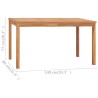 vidaXL Tavolo da Pranzo da Giardino 140x80x77 cm in Massello di Teak