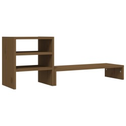 vidaXL Supporto per Monitor Miele 81x20x30 cm Legno Massello di Pino