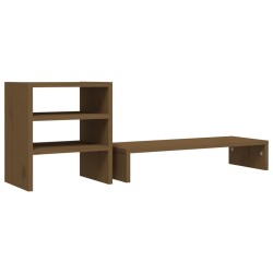 vidaXL Supporto per Monitor Miele 81x20x30 cm Legno Massello di Pino