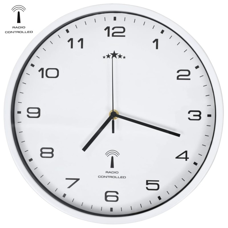 vidaXL Orologio a Parete Radiocontrollato Movimento Quarzo 31cm Bianco