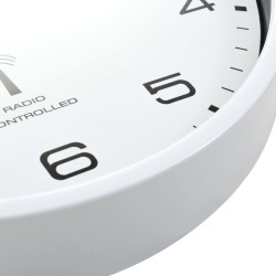 vidaXL Orologio a Parete Radiocontrollato Movimento Quarzo 31cm Bianco