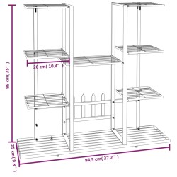 Portafiori 94,5x25x89 cm Ferro Nero