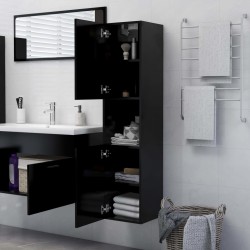 vidaXL Armadio da Bagno Nero 30x30x130 cm in Truciolato