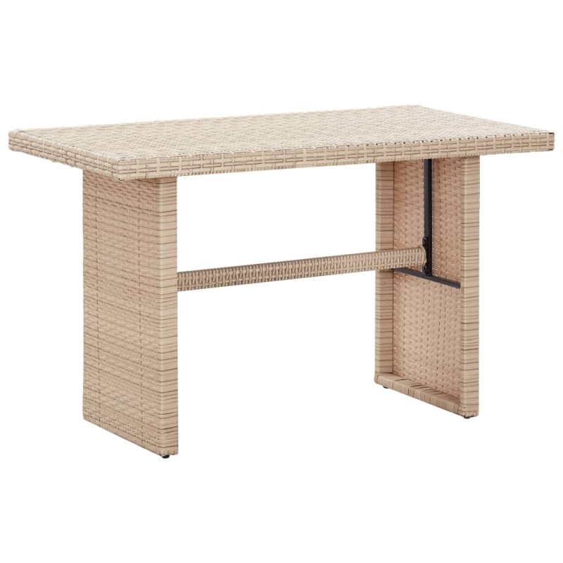 vidaXL Tavolo da Giardino Beige 110x60x67 cm in Polyrattan