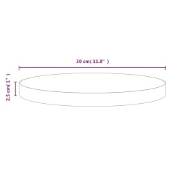 vidaXL Piano Tavolo Grigio Ø30x2,5 cm in Legno Massello di Pino