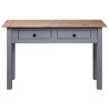 Tavolo Consolle Grigio 110x40x72 cm Legno Massello Pino Panama