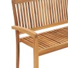 Panchina da Giardino Impilabile e Cuscino 128,5cm Teak Massello