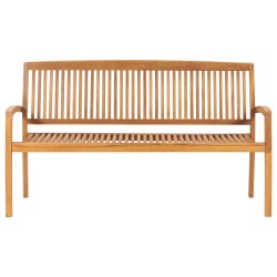 vidaXL Panchina da Giardino Impilabile e Cuscino 159cm Teak Massello