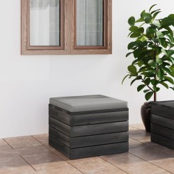 vidaXL Pouf da Giardino su Pallet con Cuscino in Legno di Pino