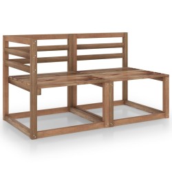 vidaXL Set Divani da Giardino 2 pz Marrone in Legno di Pino Impregnato