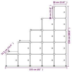 vidaXL Scaffale Portaoggetti per Bambini con 15 Cubi Blu in PP