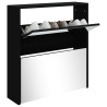 vidaXL Scarpiera con Specchio a 2 Livelli Nera 63x17x67 cm