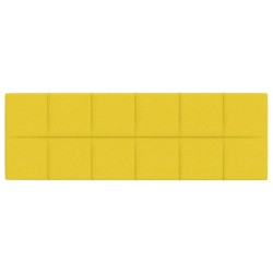 Pannelli Murali 12 pz Giallo chiaro 90x30 cm in Tessuto 3,24 m²