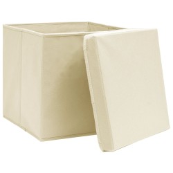 Contenitori con Coperchio 4 pz 28x28x28 cm Crema