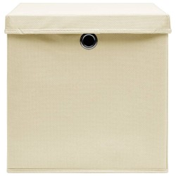 Contenitori con Coperchio 4 pz 28x28x28 cm Crema