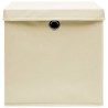 Contenitori con Coperchio 4 pz 28x28x28 cm Crema