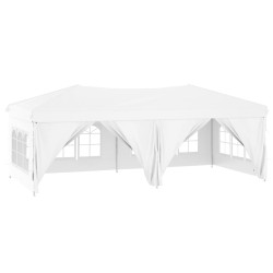 Tenda per Feste Pieghevole con Pareti Laterali Bianco 3x6 m