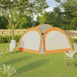 vidaXL Tenda Feste con LED e 4 Pareti 3,6x3,6x2,3 m Grigio e Arancione