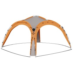 vidaXL Tenda Feste con LED e 4 Pareti 3,6x3,6x2,3 m Grigio e Arancione