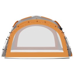 vidaXL Tenda Feste con LED e 4 Pareti 3,6x3,6x2,3 m Grigio e Arancione