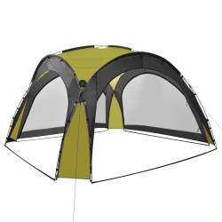 vidaXL Tenda per Feste con LED e 4 Pareti 3,6x3,6x2,3 m Verde