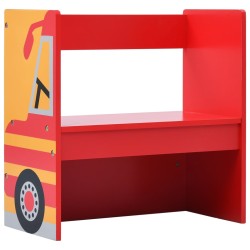 vidaXL Set Tavolo per Bambini 3pz Design Camion dei Pompieri  in Legno