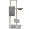 vidaXL Albero per Gatti con Tiragraffi in Sisal Grigio Chiaro 108,5 cm