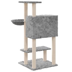 vidaXL Albero per Gatti con Tiragraffi in Sisal Grigio Chiaro 108,5 cm