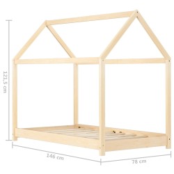 vidaXL Giroletto per Bambini in Legno Massello di Pino 70x140 cm