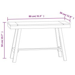 vidaXL Panchina 80 cm in Legno Massello di Teak