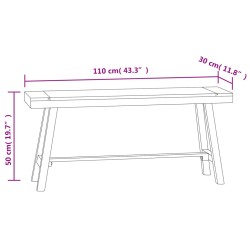 vidaXL Panchina 110 cm in Legno Massello di Teak