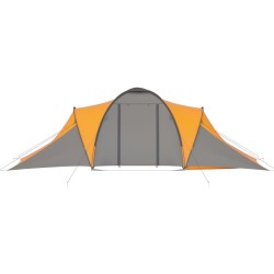 vidaXL Tenda da Campeggio 6 Persone in Tessuto Grigio e Arancione