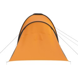 vidaXL Tenda da Campeggio 6 Persone in Tessuto Grigio e Arancione