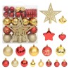 vidaXL Set Addobbi di Natale 70 pz Oro e Rosso