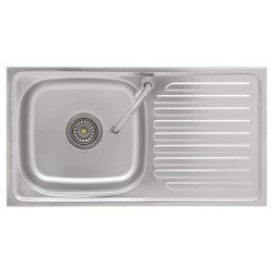 vidaXL Lavello da Campeggio Vasca Singola con Rubinetto Acciaio Inox