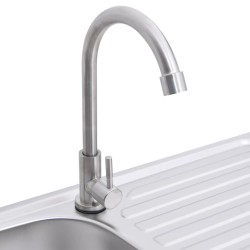 vidaXL Lavello da Campeggio Vasca Singola con Rubinetto Acciaio Inox