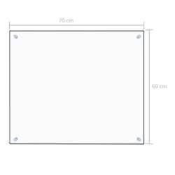 vidaXL Paraschizzi per Cucina Trasparente 70x60 cm in Vetro Temperato