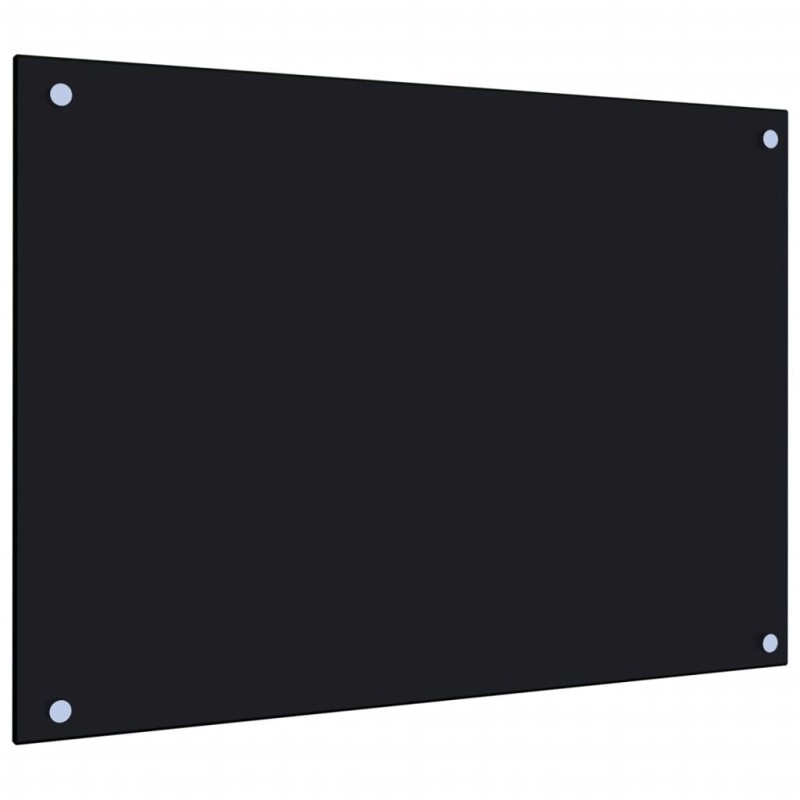 vidaXL Paraschizzi per Cucina Nero 70x50 cm in Vetro Temperato