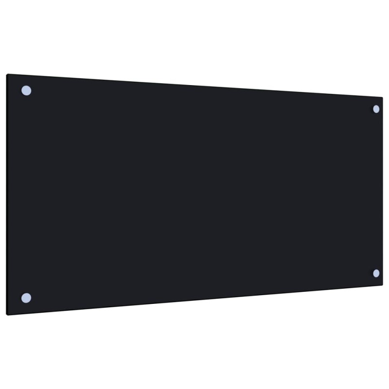 vidaXL Paraschizzi per Cucina Nero 80x40 cm in Vetro Temperato