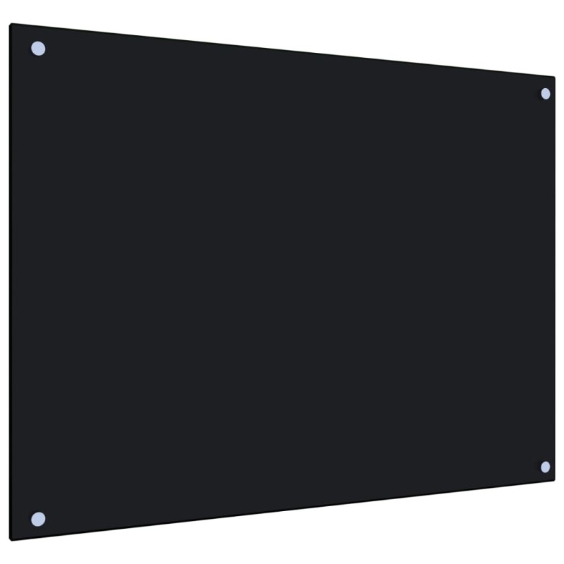 vidaXL Paraschizzi per Cucina Nero 80x60 cm in Vetro Temperato