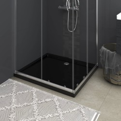 vidaXL Piatto Doccia in ABS Rettangolare Nero 80x90 cm