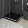 vidaXL Piatto Doccia in ABS Rettangolare Nero 80x90 cm