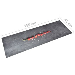 vidaXL Tappetino da Cucina Lavabile Peperoni 45x150 cm