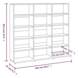 vidaXL Mobile Porta CD Grigio Sonoma 102x23x89,5 cm Legno ingegnerizzato