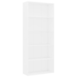 vidaXL Libreria a 5 Ripiani Bianca 80x30x189 cm in Truciolato