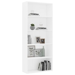 vidaXL Libreria a 5 Ripiani Bianca 80x30x189 cm in Truciolato