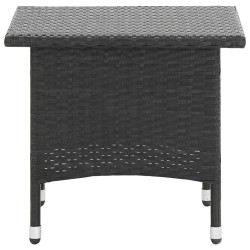 vidaXL Tavolino da Tè Nero 50x50x47 cm in Polyrattan