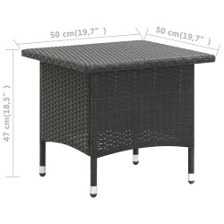 vidaXL Tavolino da Tè Nero 50x50x47 cm in Polyrattan