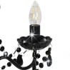   Lampadario con Perline Nero Tondo 3 E14