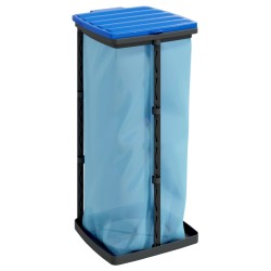 vidaXL Porta Sacchi Spazzatura 2 pz Nero e Blu 60 L in PP